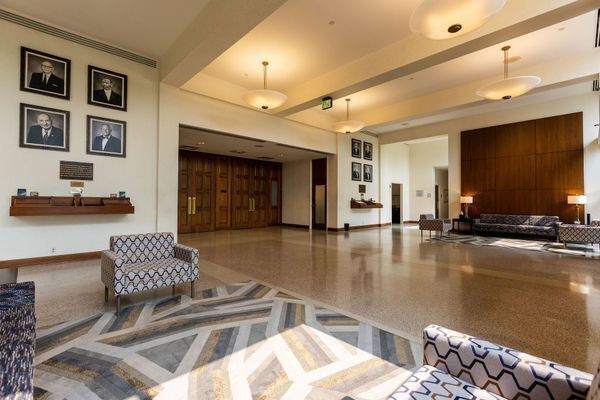 The lobby, a spacious and welcoming first introduction to our building