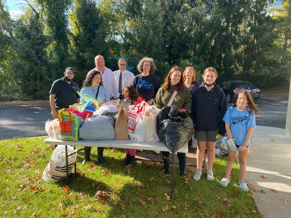 Members of the Sol Levinson and JVC staff and community volunteers sorting clothing from our 1st Fall Donation Drive.