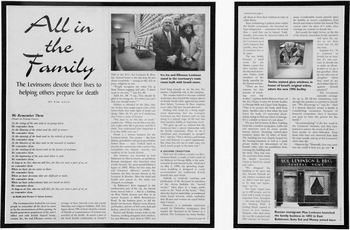 This article describes the sensitive task of being a funeral director, and our commitment to provide caring and personalized service to each family