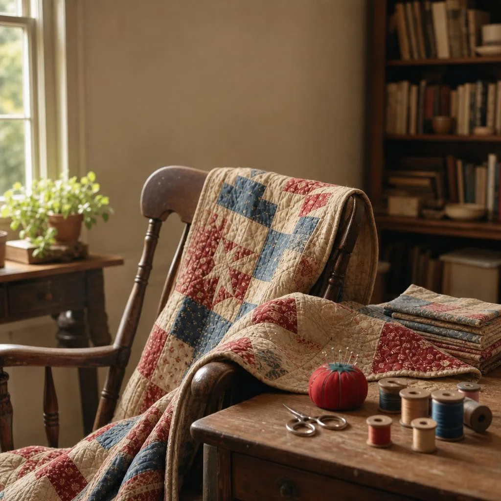A scene representing quilting